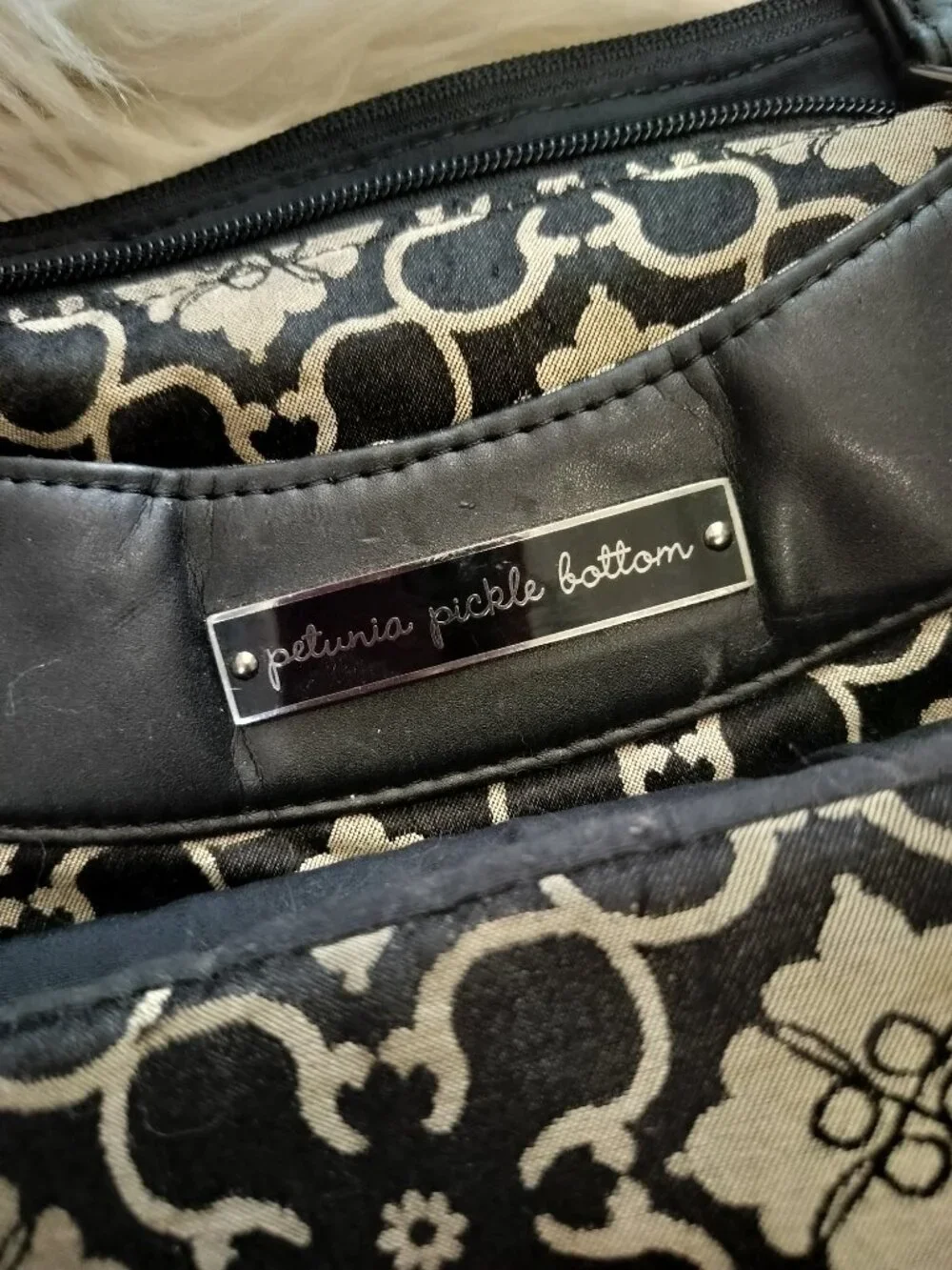 Petunia Pickle Bottom City Carryall Diaper Bag in London Mist Pattern